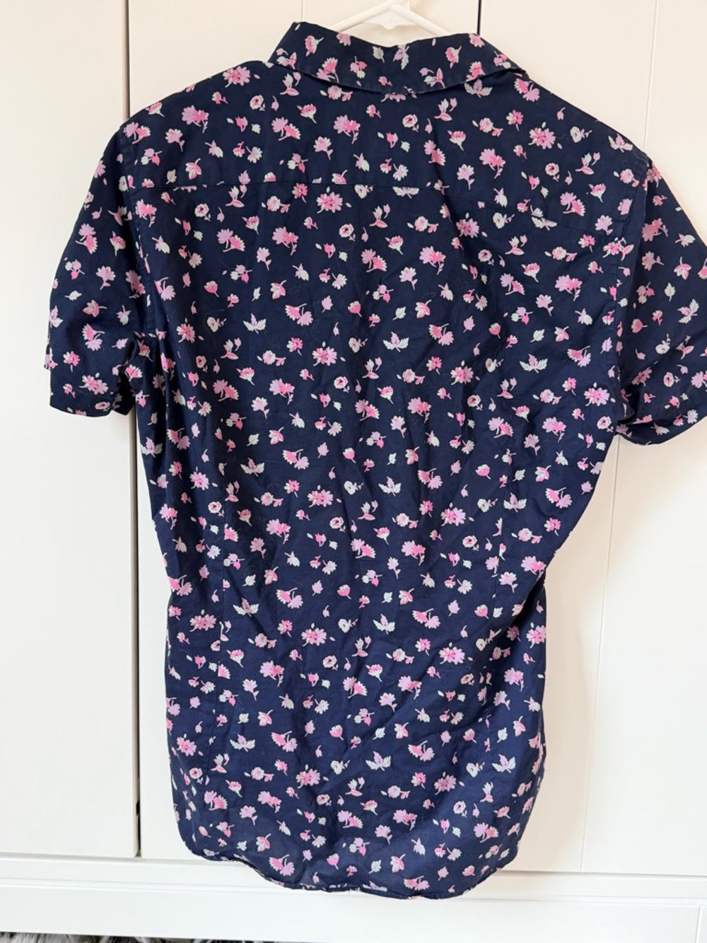 Bonobos Riviera Tailored Fit Floral Short Sleeve Shirt Navy Pink Small Short - Picture 2 of 9